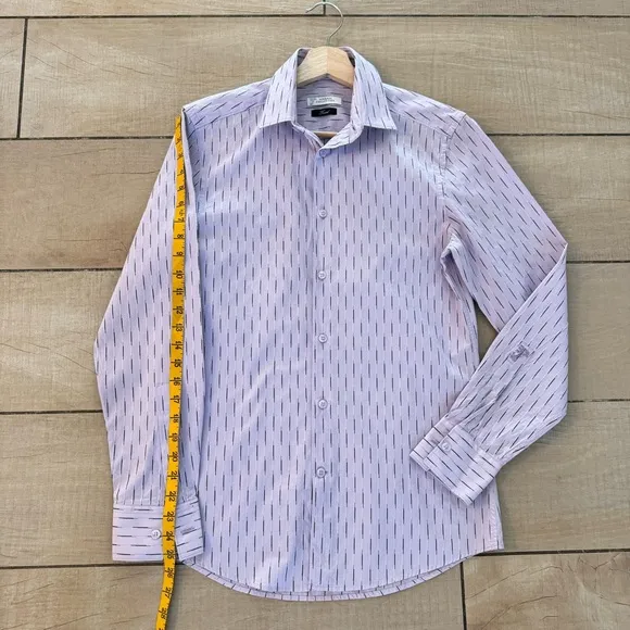 Versace Collection Trend Mens Cotton Lavender Dress Shirt Size 38 /15