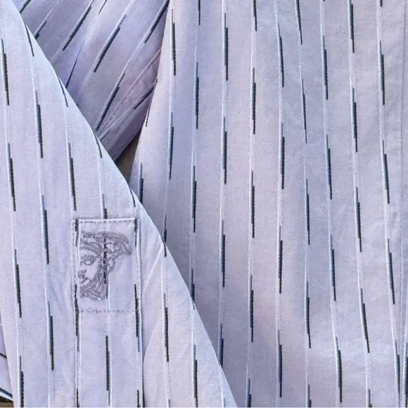 Versace Collection Trend Mens Cotton Lavender Dress Shirt Size 38 /15