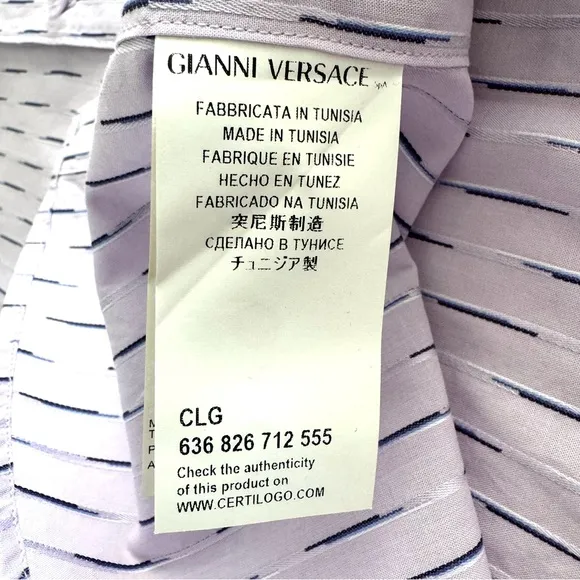 Versace Collection Trend Mens Cotton Lavender Dress Shirt Size 38 /15