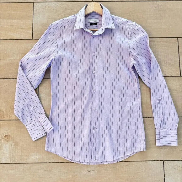Versace Collection Trend Mens Cotton Lavender Dress Shirt Size 38 /15