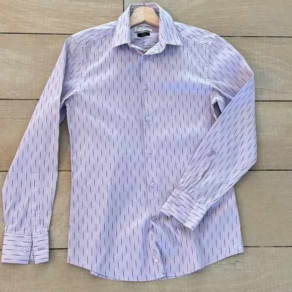 Versace Collection Trend Mens Cotton Lavender Dress Shirt Size 38 /15