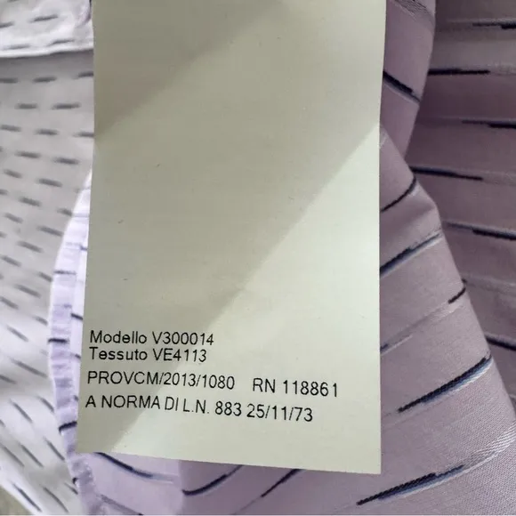 Versace Collection Trend Mens Cotton Lavender Dress Shirt Size 38 /15