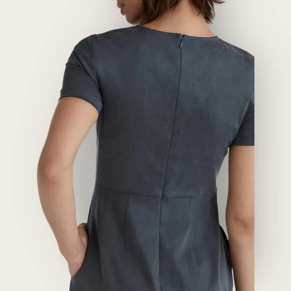 Vetta Capsule Sheath Dress | XS | Slate Blue Sustainable Minimalist Career Mini