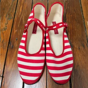 Vibi Venezia Women's Red Mary Jane Striped Shoes size 41