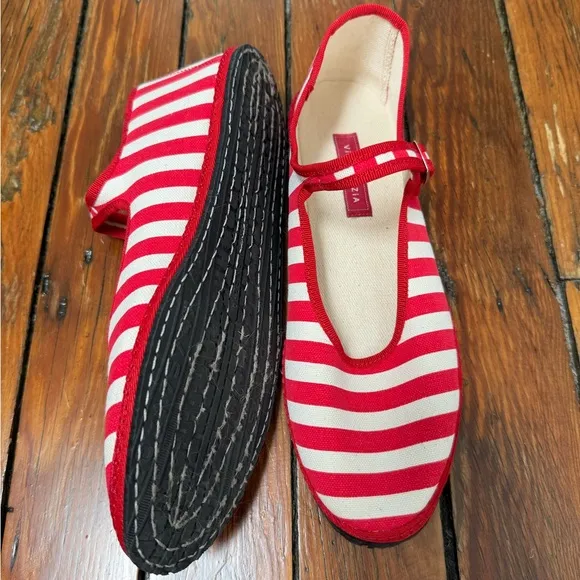Vibi Venezia Women's Red Mary Jane Striped Shoes size 41