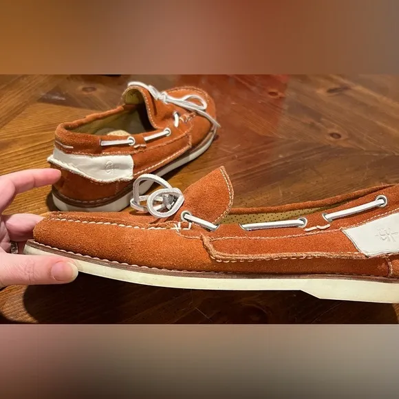 Vibram Ernest Hemingway Mens Boat Dock Shoes Brown Leather 2 Toned Size 10.5 M