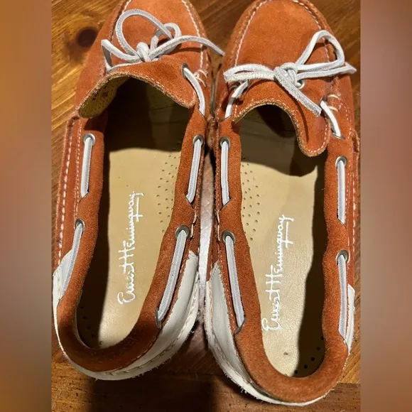 Vibram Ernest Hemingway Mens Boat Dock Shoes Brown Leather 2 Toned Size 10.5 M