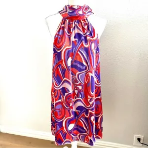 Vibrant Abstract Halter Neck Dress