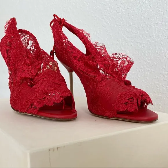 Vicente Rey Handmade Red Luxury Women Shoes. Size EU 40 US 10.