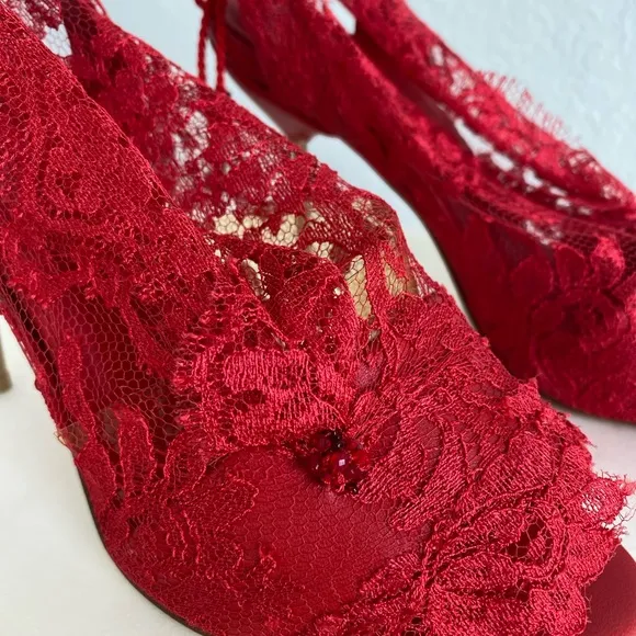 Vicente Rey Handmade Red Luxury Women Shoes. Size EU 40 US 10.