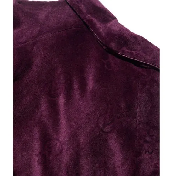 VICTORIA'S SECRET Logo Short Cozy Robe Deep Maroon KIR XS/S &amp; Slippers Small