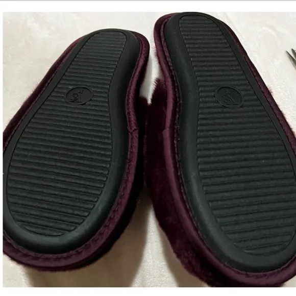 VICTORIA'S SECRET Logo Short Cozy Robe Deep Maroon KIR XS/S &amp; Slippers Small