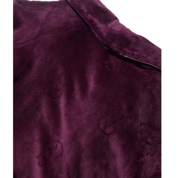 VICTORIA'S SECRET Logo Short Cozy Robe Deep Maroon KIR XS/S &amp; Slippers Small