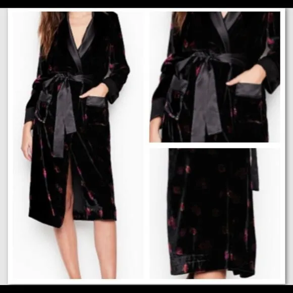 VICTORIA'S SECRET Long Velvet Robe &amp; Slipper