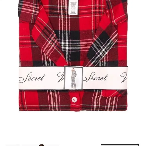 VICTORIA'S SECRETPrinted Flannel PJ Set &amp; Slipper