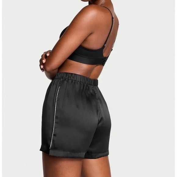 VICTORIA'S SECRETShine Patch Satin Boxer Shorts With Matching Slippers