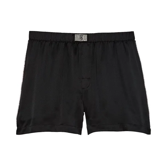 VICTORIA'S SECRETShine Patch Satin Boxer Shorts With Matching Slippers