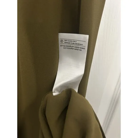 Vince 100% Silk Maxi Dress in Natural Olive Green Size XS NWT $445 Minimalist