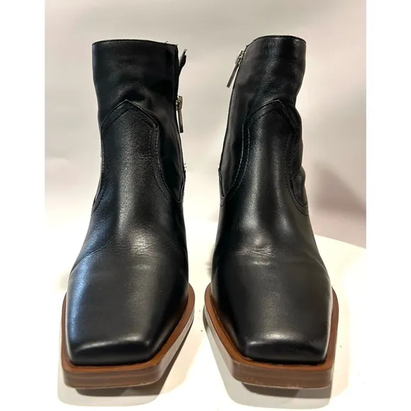 Vince Camuto Black Leather Ankle Boots