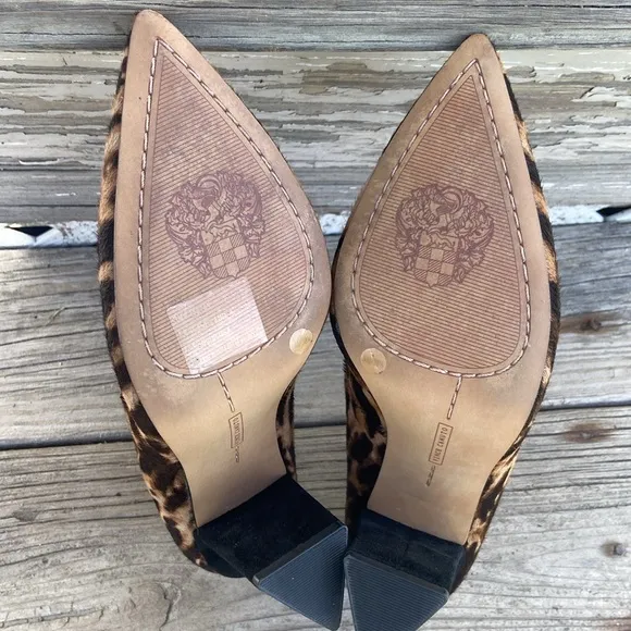 Vince Camuto Candera Haircalf &amp; Suede Block Heel Pumps Women’s Size 8