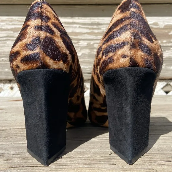 Vince Camuto Candera Haircalf &amp; Suede Block Heel Pumps Women’s Size 8