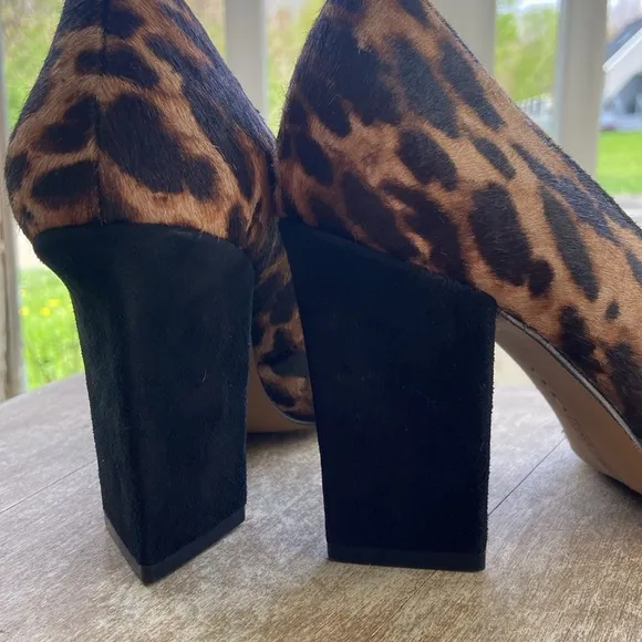 Vince Camuto Candera Haircalf &amp; Suede Block Heel Pumps Women’s Size 8