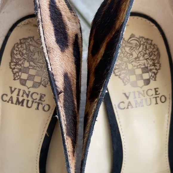Vince Camuto Candera Haircalf &amp; Suede Block Heel Pumps Women’s Size 8