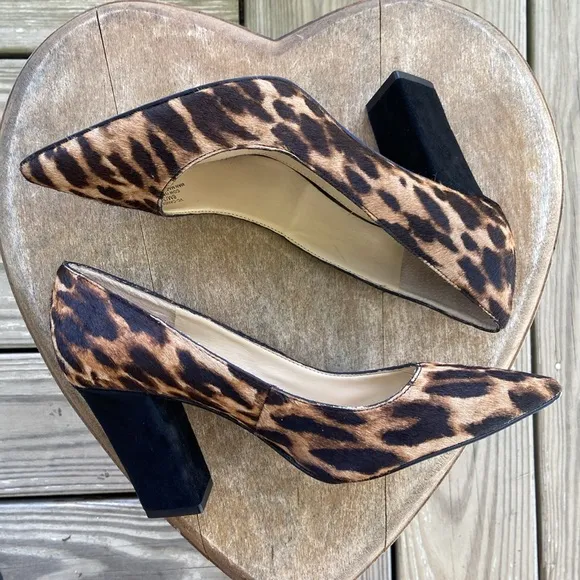 Vince Camuto Candera Haircalf &amp; Suede Block Heel Pumps Women’s Size 8