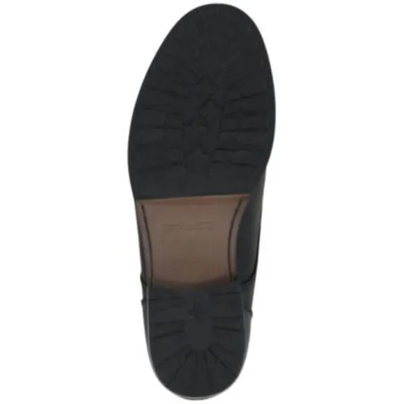 VINCE CAMUTO Mens Black Pull Tab Lannie Toe Block Heel Leather Boots Shoes 10 M