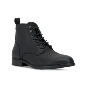 VINCE CAMUTO Mens Black Pull Tab Lannie Toe Block Heel Leather Boots Shoes 10 M