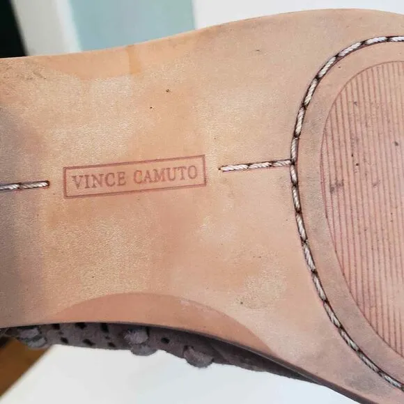 Vince Camuto Taupe Prasata Laser Cut Ankle Boots Size 6.5