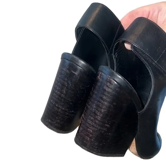Vince Ingrid Black‎ Leather Slingback Ankle Boots