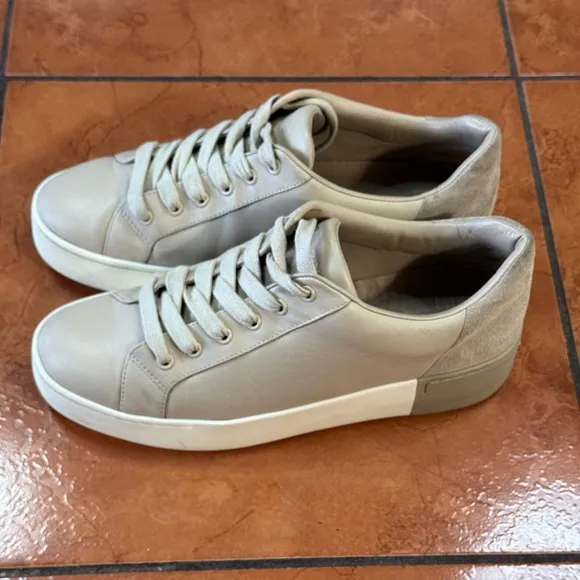 Vince Leather Men's Beige Sneakers