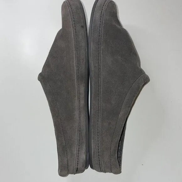 VINCE Slippers Mens Size 12M Howell Suede Faux Shearling Fur Gray NEW‎
