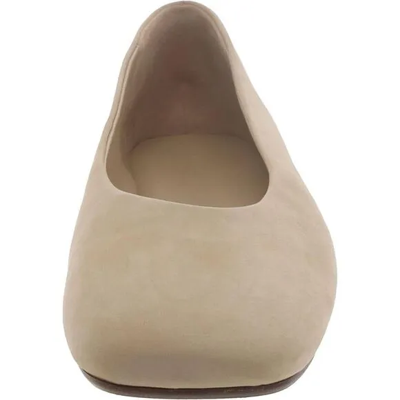 Vince Womens Leah Beige Leather Square Toe Dressy Loafers Shoes New