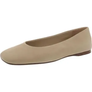 Vince Womens Leah Beige Leather Square Toe Dressy Loafers Shoes New