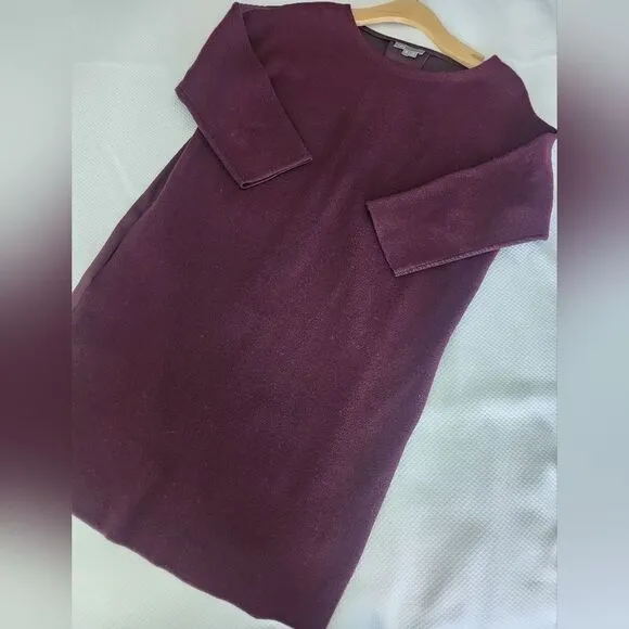 Vince Wool dress mix media Boxi side pockets sweater minimalist contemporary