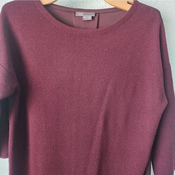 Vince Wool dress mix media Boxi side pockets sweater minimalist contemporary