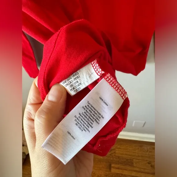 Vineyard Vines Girls 100% Cotton‎ Red Holiday Long Sleeve Size XL (16)