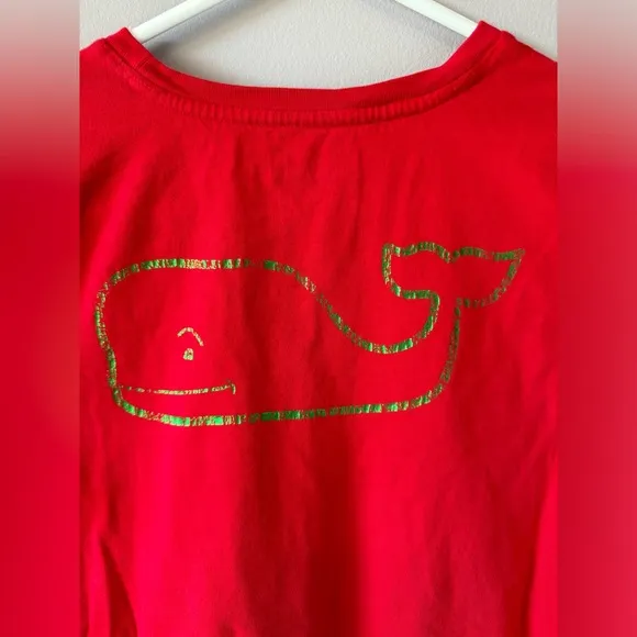 Vineyard Vines Girls 100% Cotton‎ Red Holiday Long Sleeve Size XL (16)
