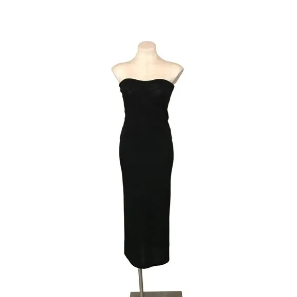Vintage 80s Neiman Marcus Three Piece Dress Suit Black Minimalist Small