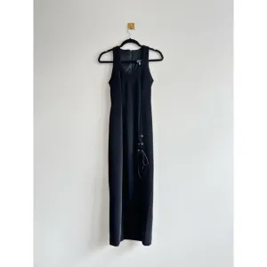 Vintage 90s Bari Jay Black Maxi Dress – Grunge Gothic Minimalist Y2K  size 5/6