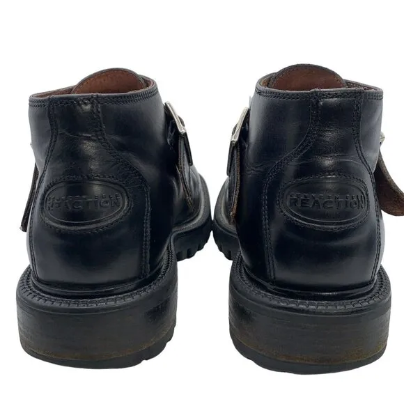 Vintage 90s KENNETH COLE Ankle Boots Monk Strap Leather Mens Sz 7 Women’s 9.5-10