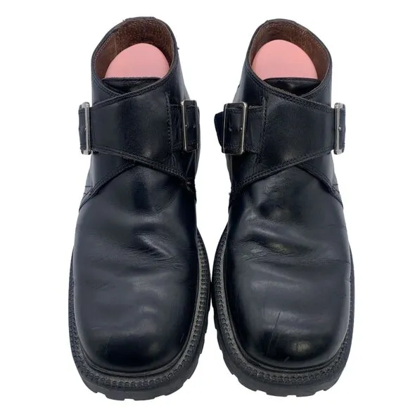 Vintage 90s KENNETH COLE Ankle Boots Monk Strap Leather Mens Sz 7 Women’s 9.5-10