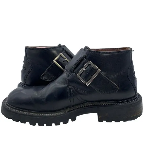 Vintage 90s KENNETH COLE Ankle Boots Monk Strap Leather Mens Sz 7 Women’s 9.5-10