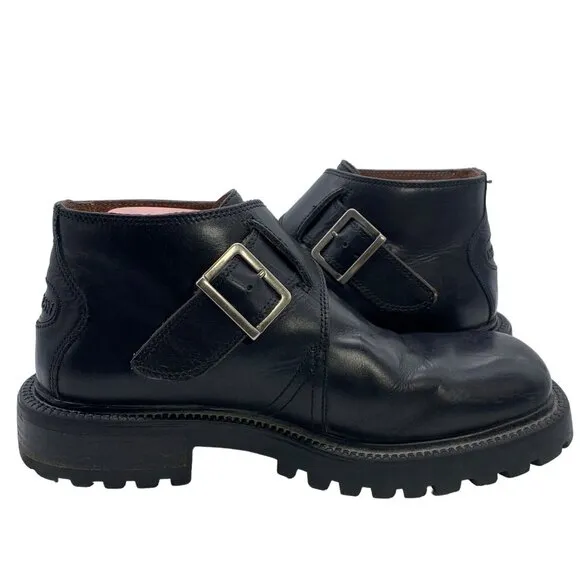 Vintage 90s KENNETH COLE Ankle Boots Monk Strap Leather Mens Sz 7 Women’s 9.5-10