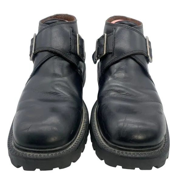 Vintage 90s KENNETH COLE Ankle Boots Monk Strap Leather Mens Sz 7 Women’s 9.5-10