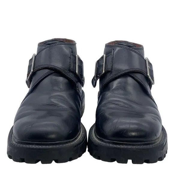 Vintage 90s KENNETH COLE Ankle Boots Monk Strap Leather Mens Sz 7 Women’s 9.5-10