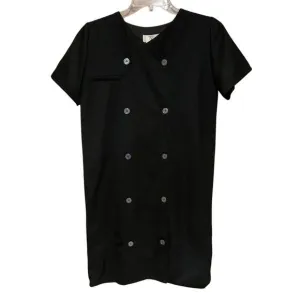 VINTAGE 90's Valentino Double Breasted Sack Dress Black Size 44 Retro Minimalist