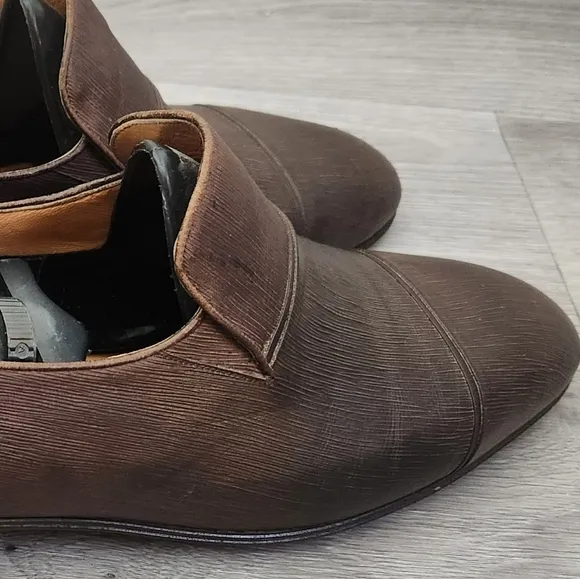 Vintage Artioli Brown Shoes Size 8.5 Leather Luxury Quality Dressy Slip-On Mancr